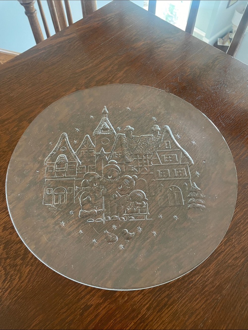 Holiday serving round platter